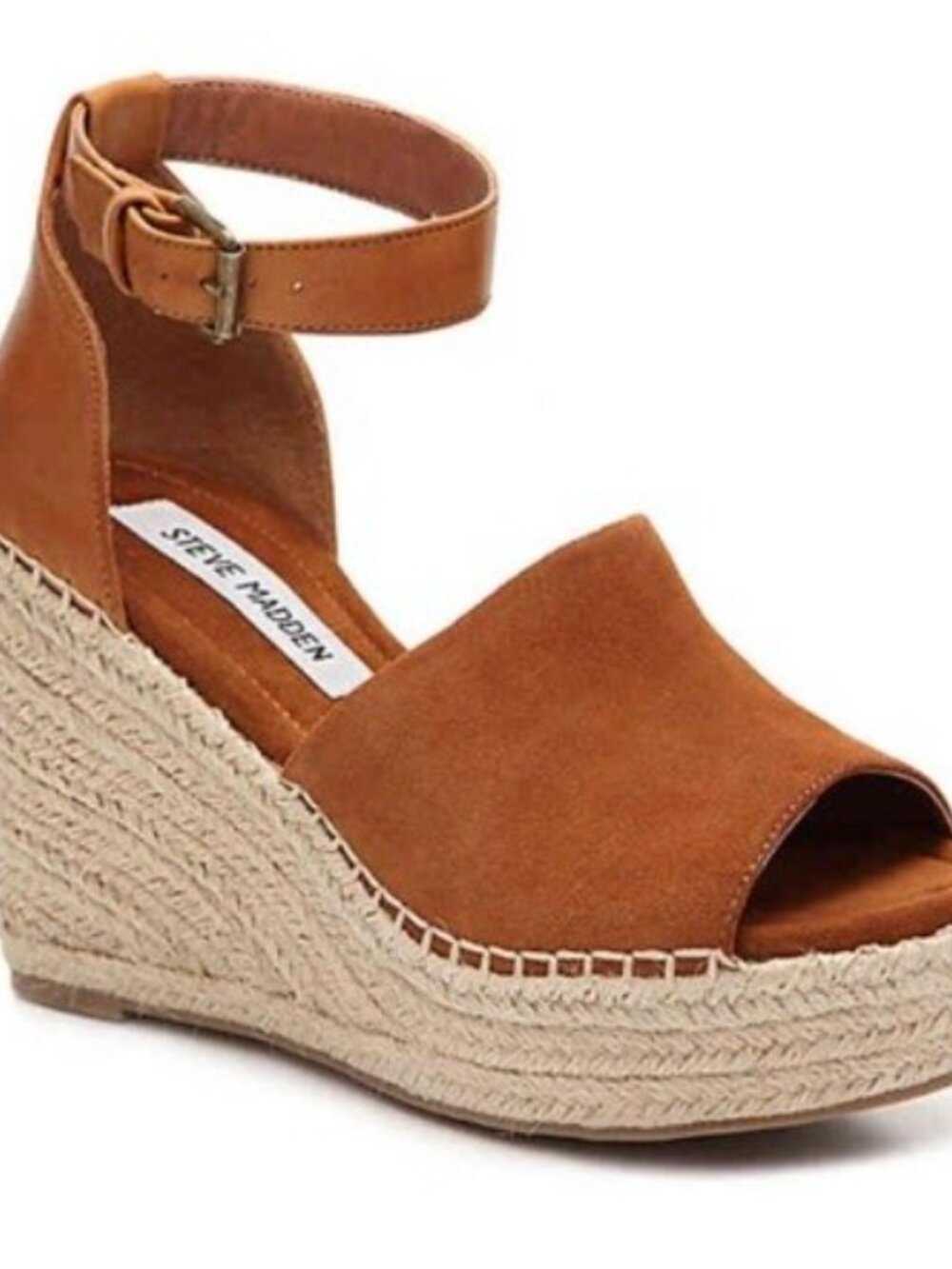 Steve Madden Talissa Cognac Suede Espadrille Wedge Sandals - Size 7